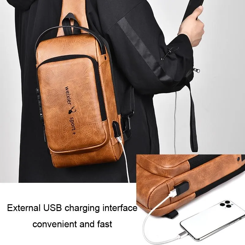 Waterproof Anti Theft Crossbody Backpack For Men