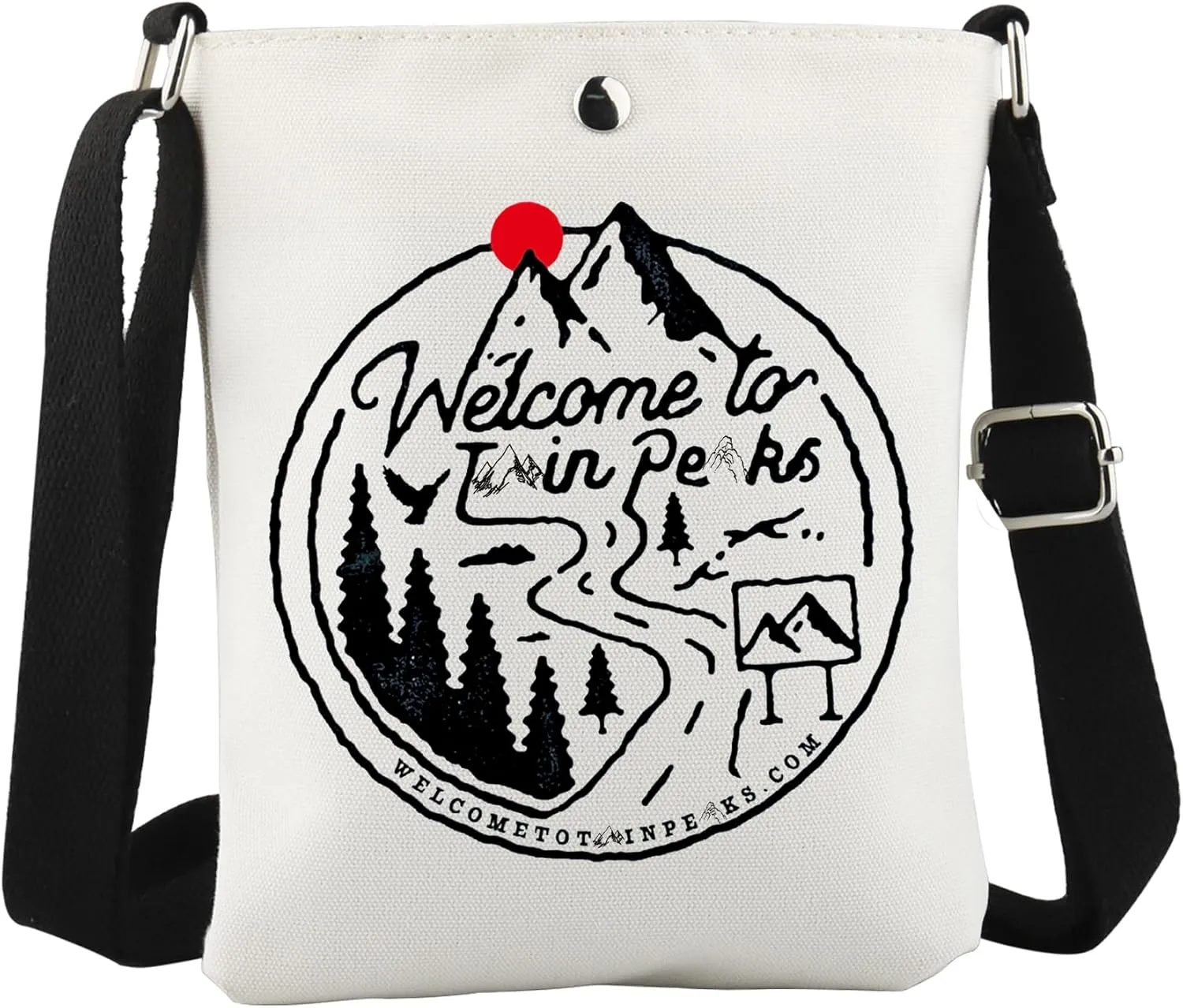 WCGXKO T Peaks TV Show Inspired Crossbody Bag 90s TV Series Gift Welcome to T Peaks for Fans