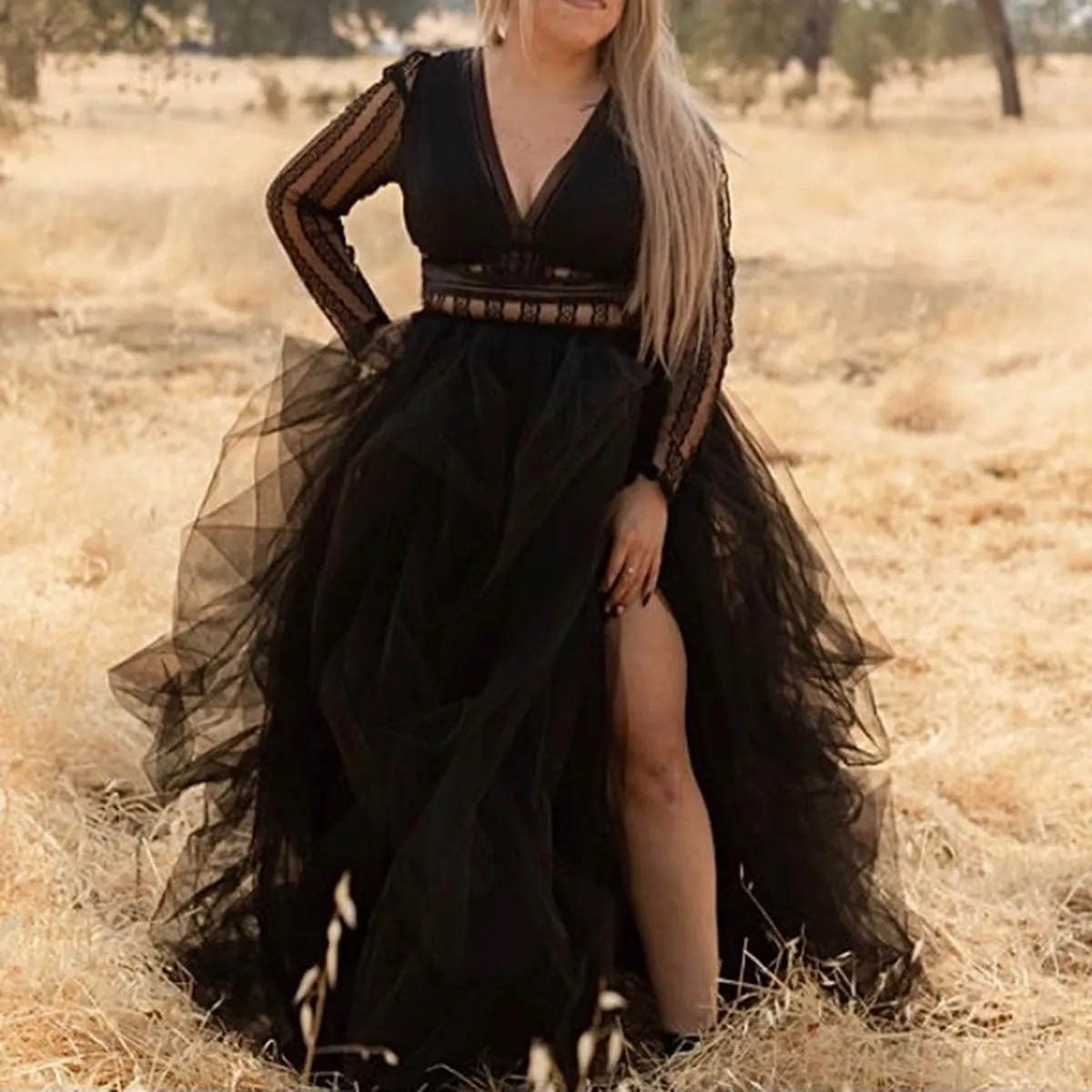 WDPL Wedding Planning Women's Long Maxi Tulle Special Occasion Bustle Night Out Skirt