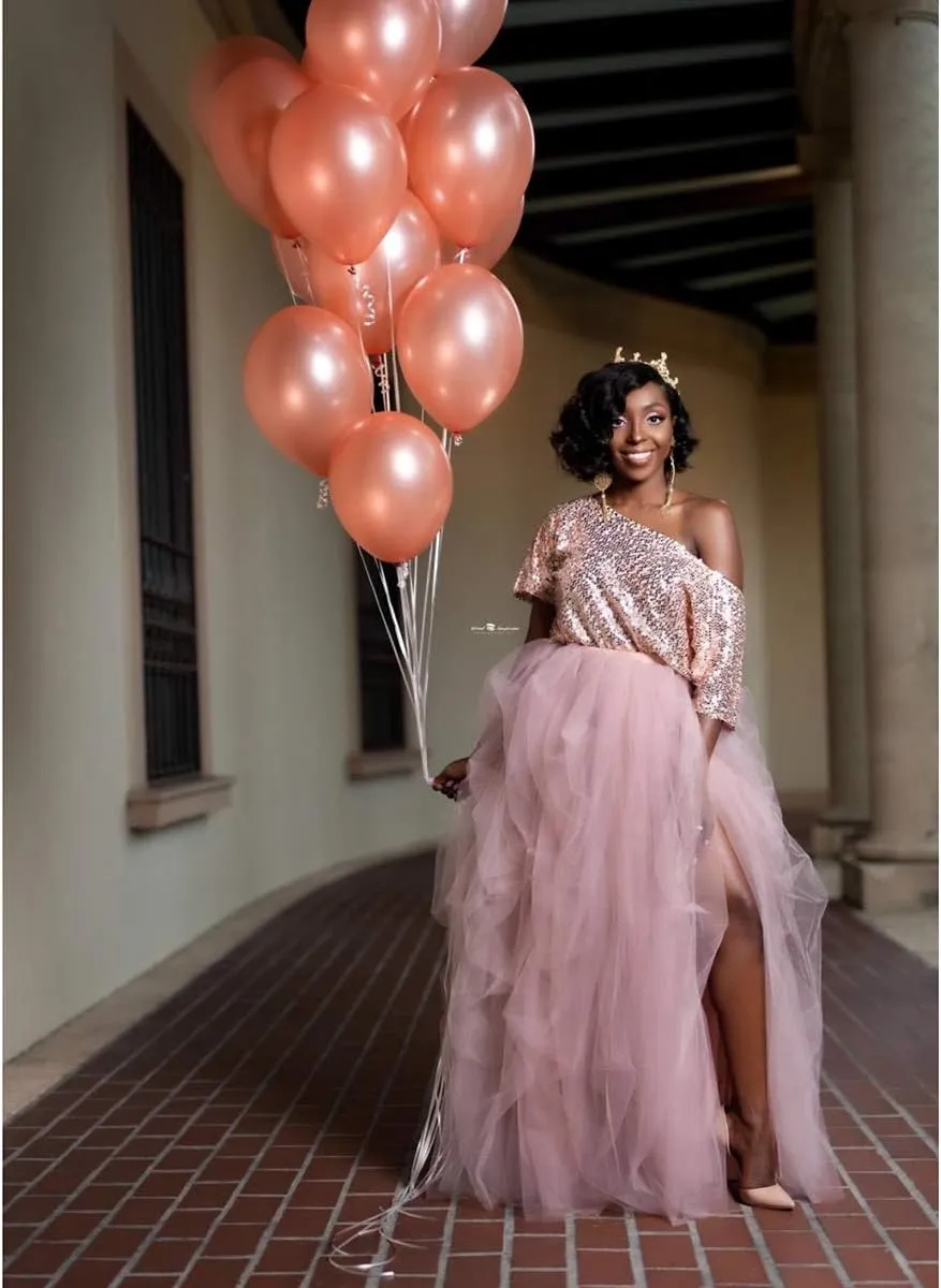 WDPL Wedding Planning Women's Long Maxi Tulle Special Occasion Bustle Night Out Skirt