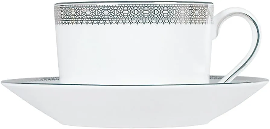 Wedgwood Vera Wong Vera Lace Platinum Tea Cup & Saucer, Wedding Gift Gift 1053468