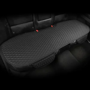 West Llama Pu Leather Car Seat Bottom Covers Protectors Include 1 Rear Bench Seat Cover Universal Fit 90% Vehicles,Black