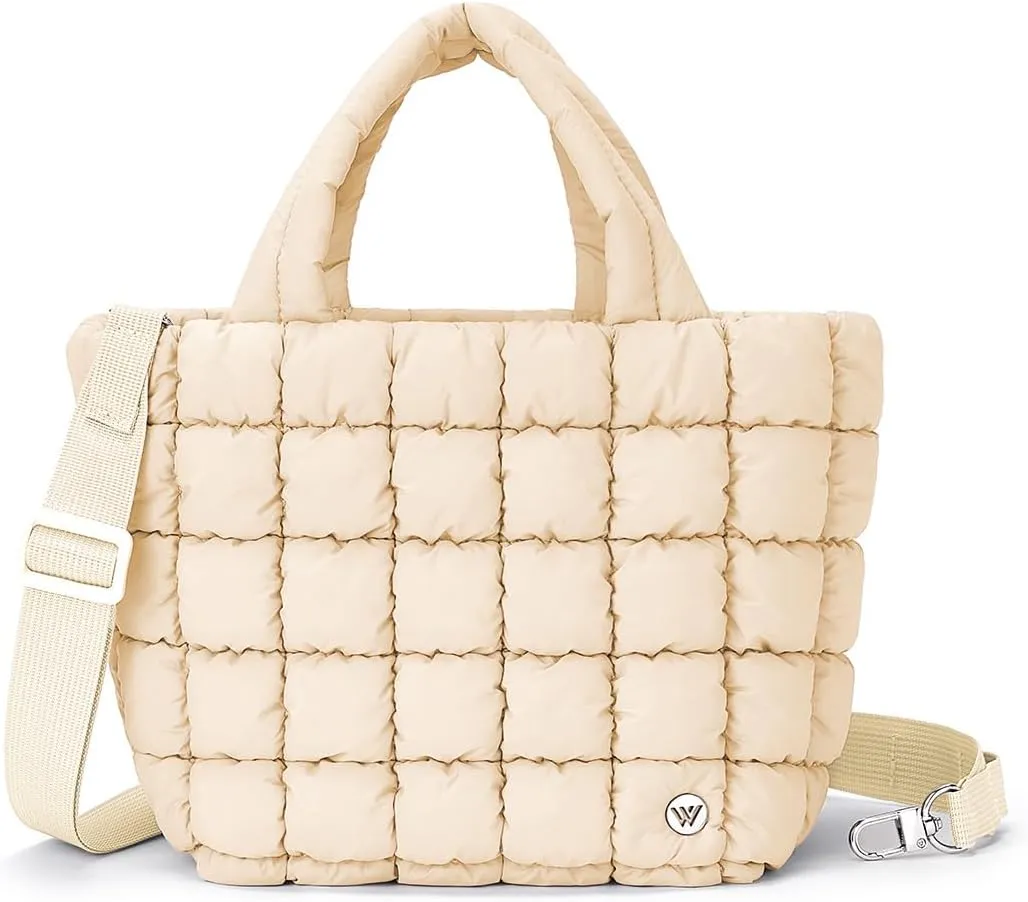 WESTBRONCO Small Puffer Bag Quilted Crossbody Bags for Women Puffy Purse Nylon Shoulder Handbag with Adjustable Strap