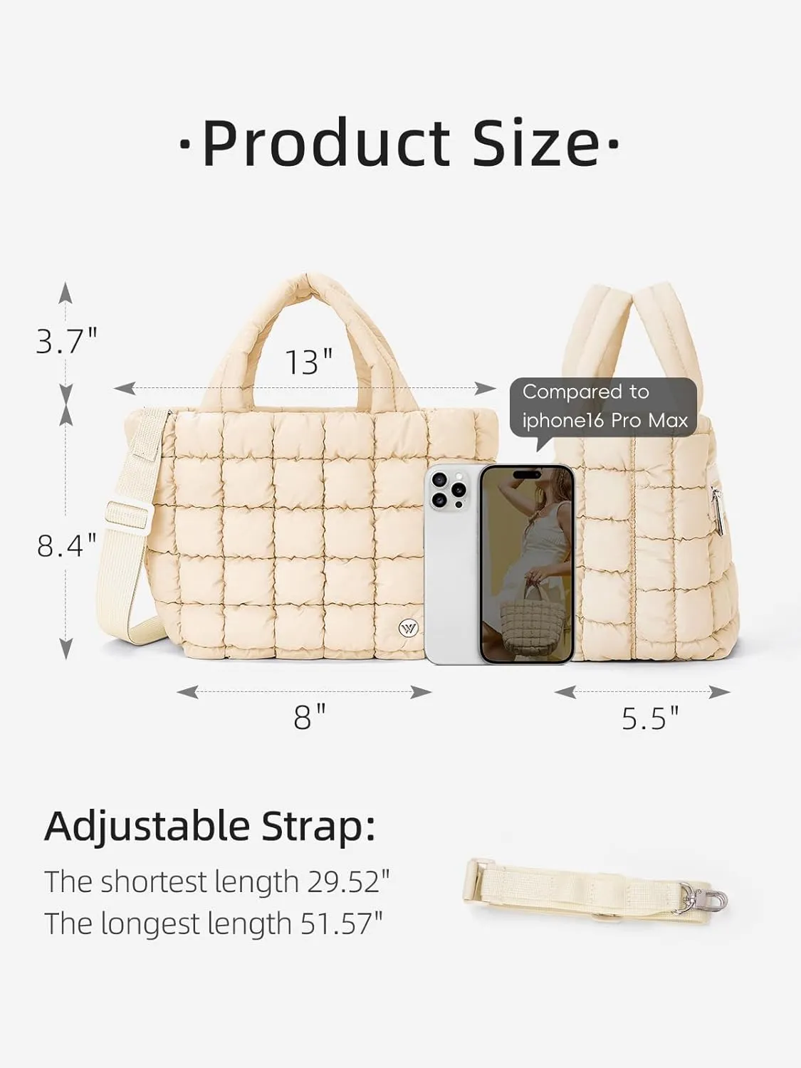 WESTBRONCO Small Puffer Bag Quilted Crossbody Bags for Women Puffy Purse Nylon Shoulder Handbag with Adjustable Strap