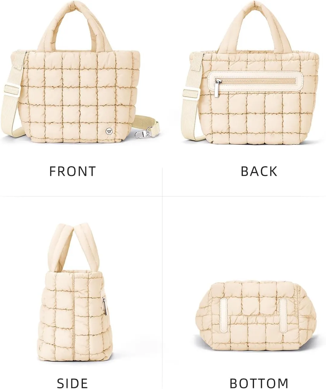 WESTBRONCO Small Puffer Bag Quilted Crossbody Bags for Women Puffy Purse Nylon Shoulder Handbag with Adjustable Strap