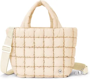 WESTBRONCO Small Puffer Bag Quilted Crossbody Bags for Women Puffy Purse Nylon Shoulder Handbag with Adjustable Strap