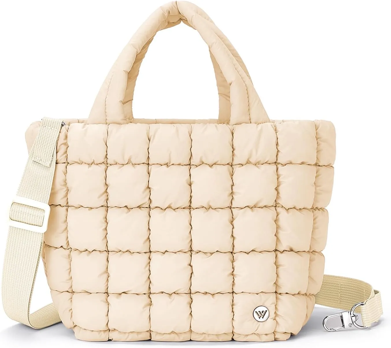 WESTBRONCO Small Puffer Bag Quilted Crossbody Bags for Women Puffy Purse Nylon Shoulder Handbag with Adjustable Strap