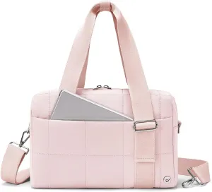 WESTBRONCO Small Puffer Crossbody Bags for Women, Mini Puffy Quilted Gym Bag Lightweight Tote Bag with Zipper Compartments