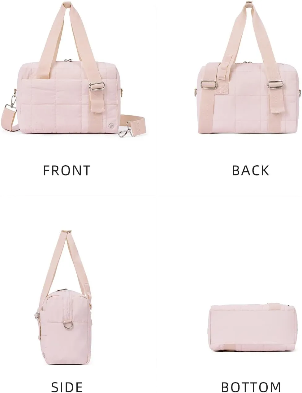 WESTBRONCO Small Puffer Crossbody Bags for Women, Mini Puffy Quilted Gym Bag Lightweight Tote Bag with Zipper Compartments