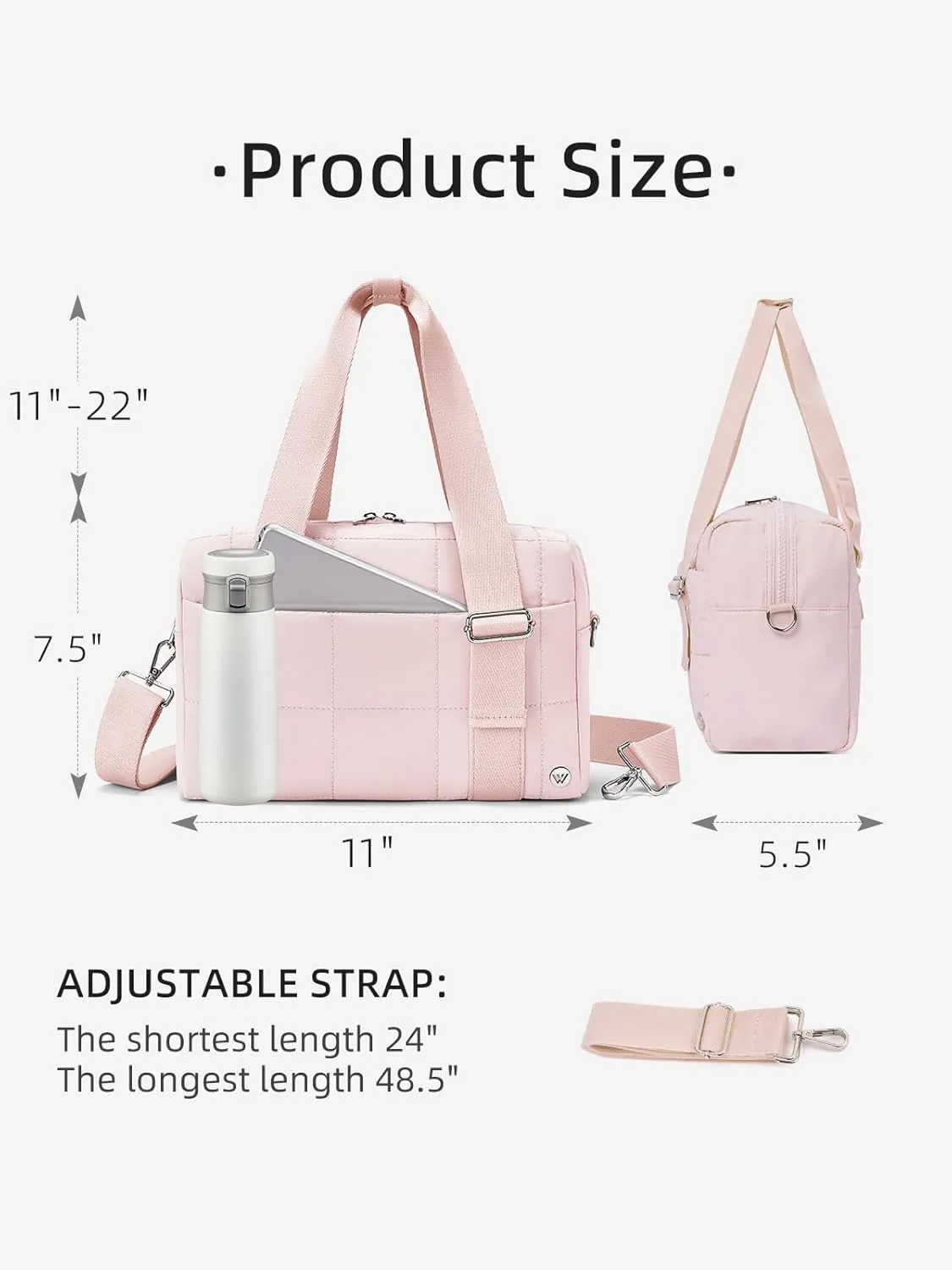 WESTBRONCO Small Puffer Crossbody Bags for Women, Mini Puffy Quilted Gym Bag Lightweight Tote Bag with Zipper Compartments