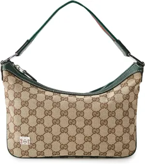 WHAT GOES AROUND COMES AROUND Women's Pre-Loved Gucci Green Canvas Pop Shoulder Bag