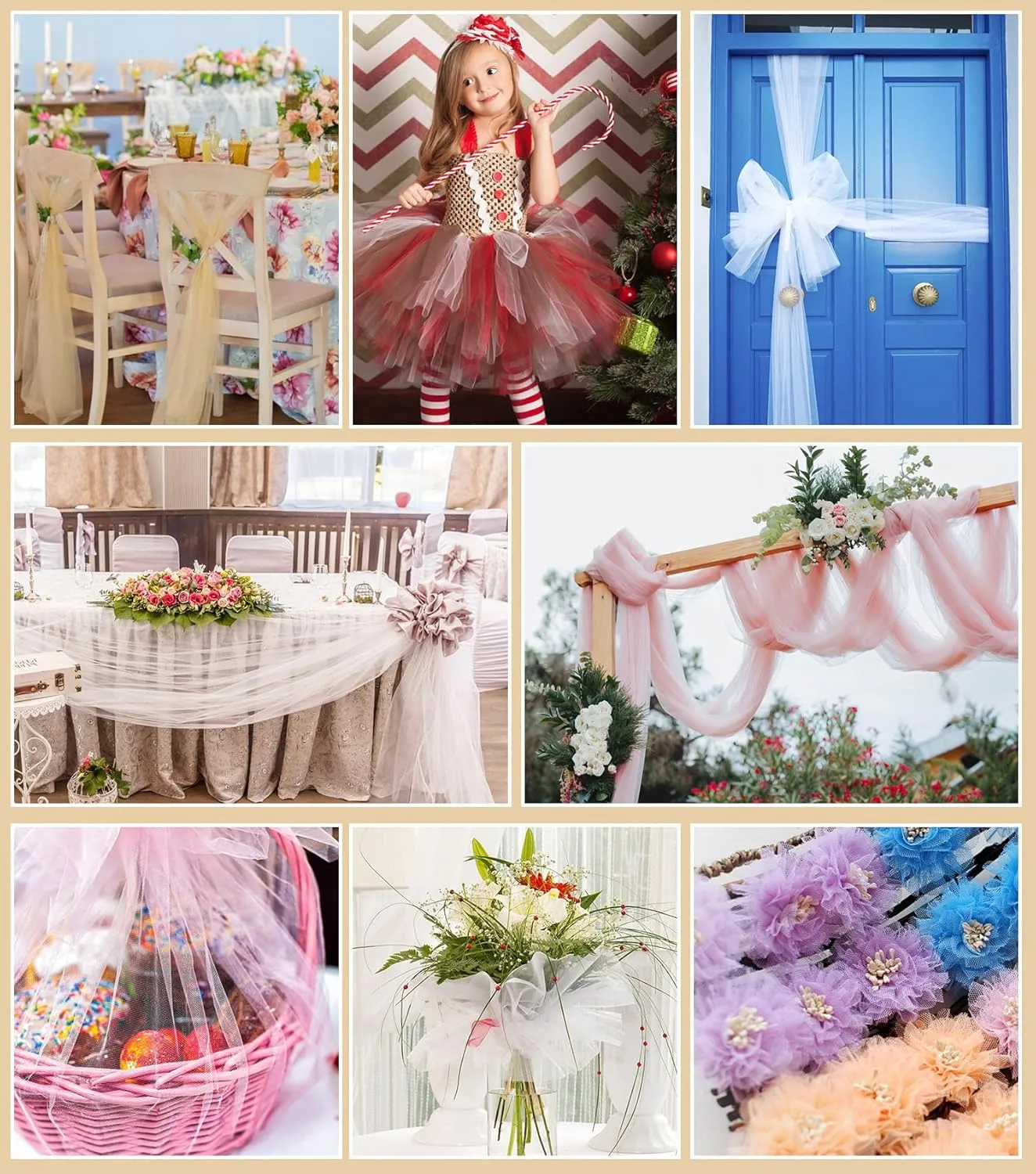 White Tulle Fabric Roll, 54" x 40 Yards (120FT) Tulle for Wedding Decoration Christmas Gift Wrapping DIY Tutu Party Backdrop Garden Baby Shower Table Skirts