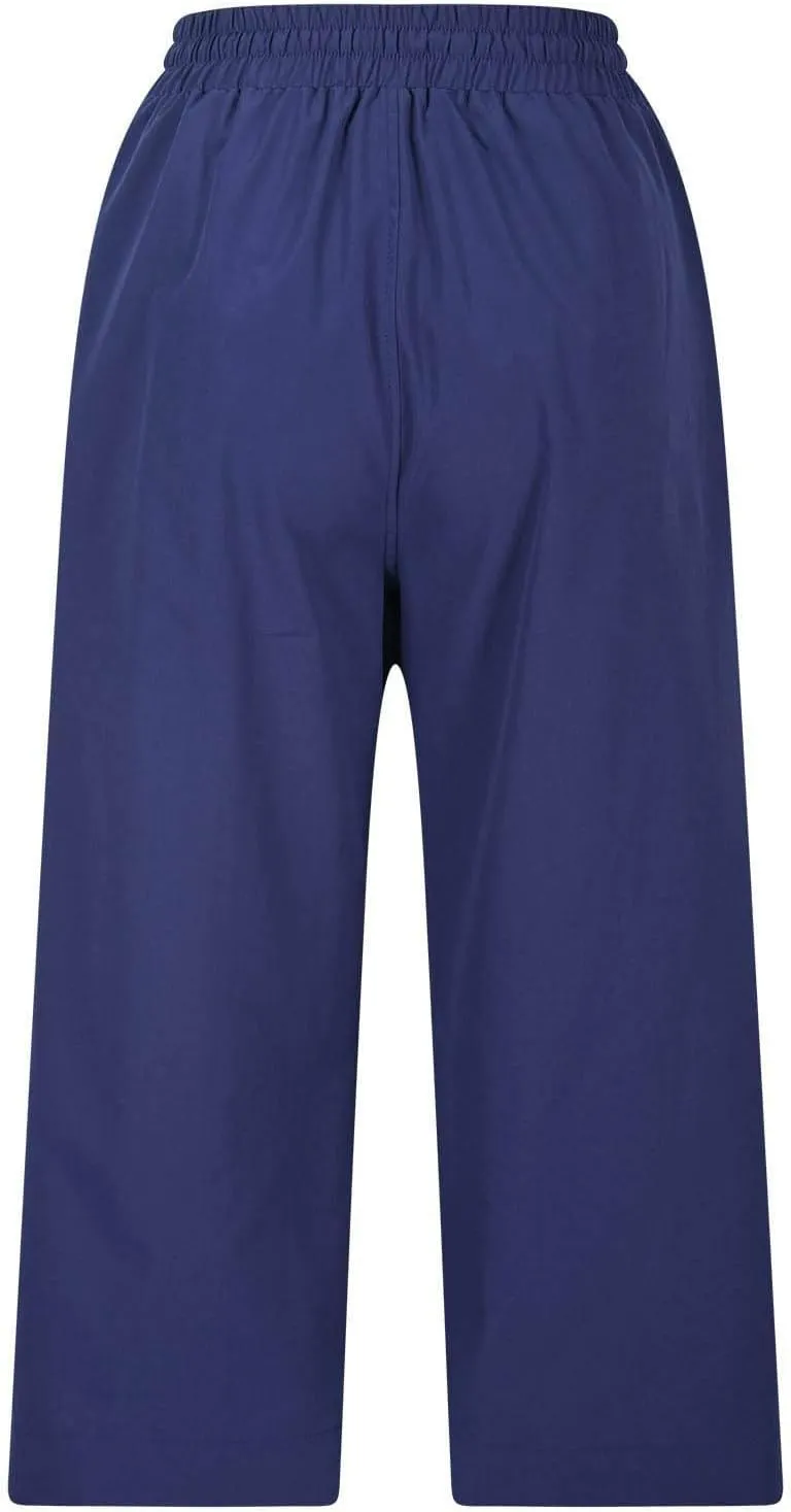 Wide Leg Capri Pants for Women Elastic High Waist Straight Leg Palazzo Trousers Summer Beach Vacation Lounge Pants