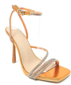 Wild Diva Women's Square Toe Rhinestone Embellished Straps Formal Stiletto High Heels Narala-02