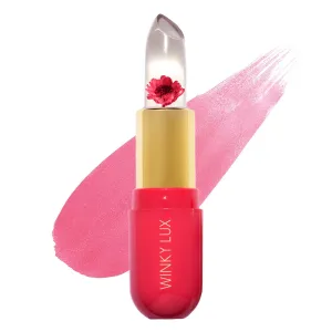 Winky Lux Flower Balm, pH Lip Balm, Color Changing Lipstick and Tinted Lip Balm Stain, Vegan & Cruelty Free, Hydrate & Plump, Sheer Pink Lipstick, Pink Flower