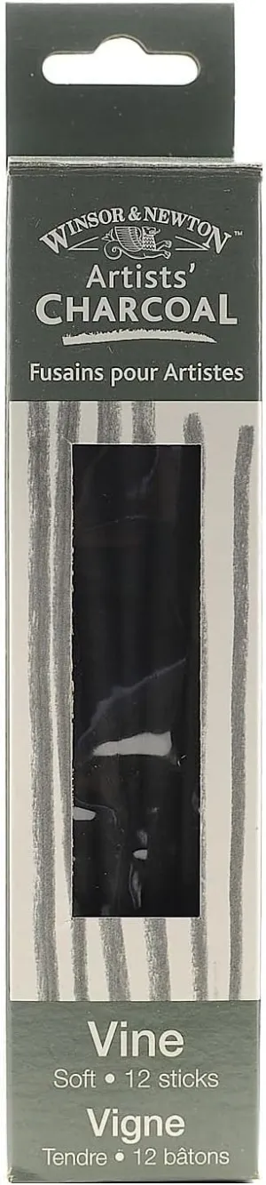 Winsor & Newton Artists' Charcoal Vine Soft Box of 12 [Pack of 2 ]