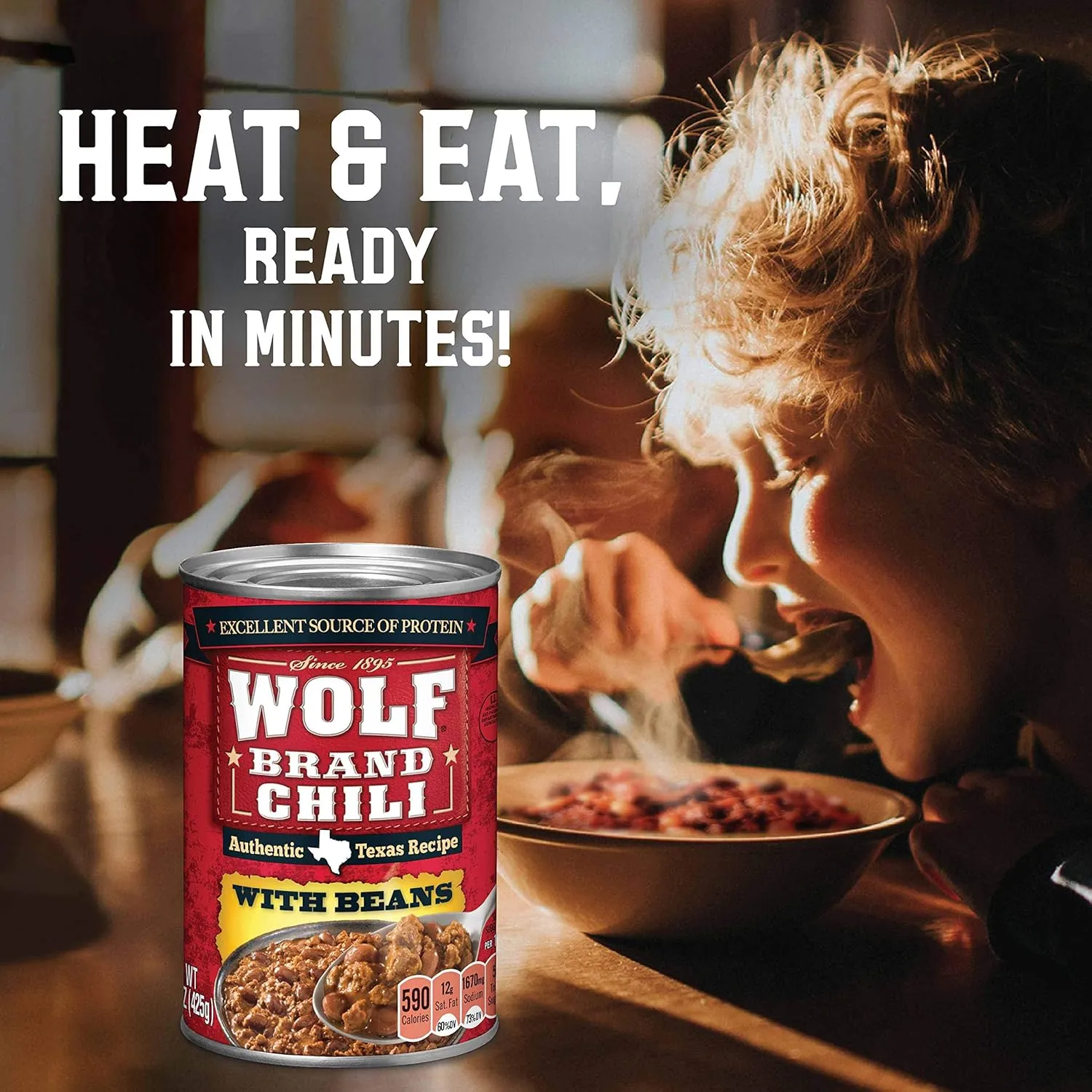 Wolf Brand Chili with Beans, 15 Ounce (Pack of 12)