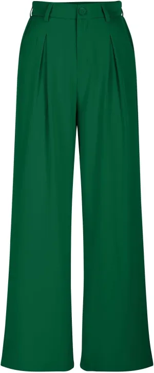 Women High Waist Palazzo Pants Casual Wide Leg Trousers Button Down Loose Work Office Business Suit Pants
