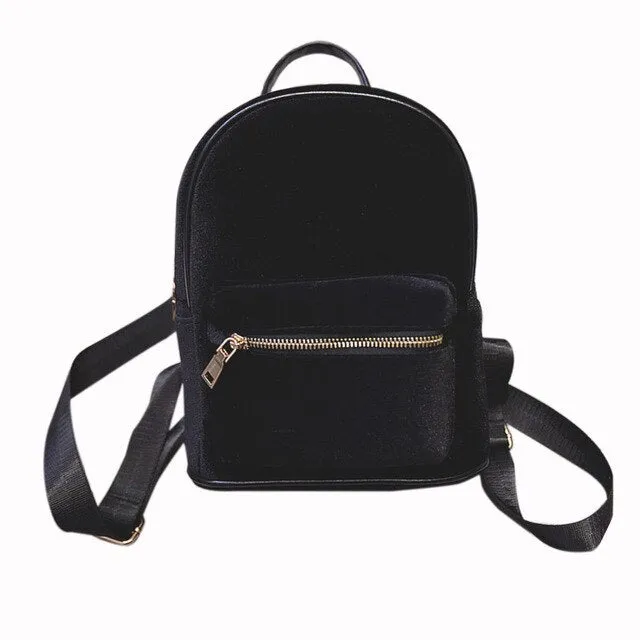 Women Stylish Cool Velvet Small Size Back pack Female Women Mini Backpack Sac a dos Mochila Feminina