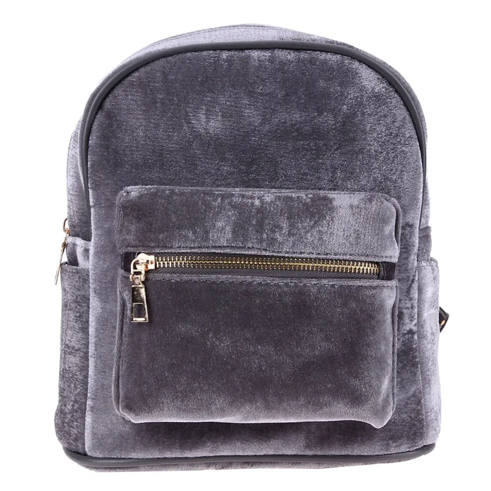Women Stylish Cool Velvet Small Size Back pack Female Women Mini Backpack Sac a dos Mochila Feminina