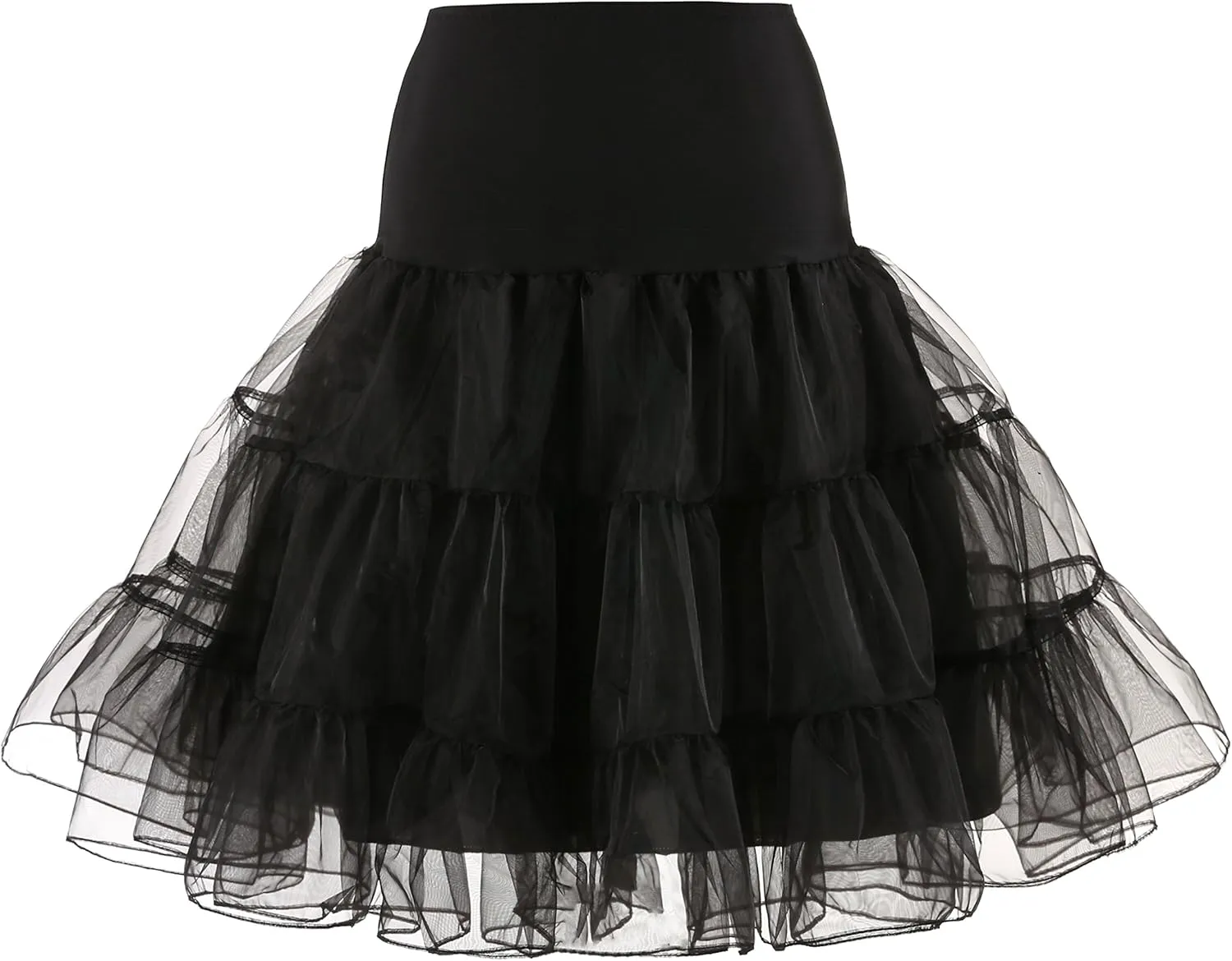Women's 50s Vintage Rockabilly Petticoat 25.5‘’ Length Net Tulle Underskirt Crinoline Petticoat Half Slip
