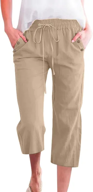 Womens Bootcut Dress Pants Women Wide Leg Palazzo Pants Elastic High Waisted Knit Casual Palazzo Trousers with Pockets