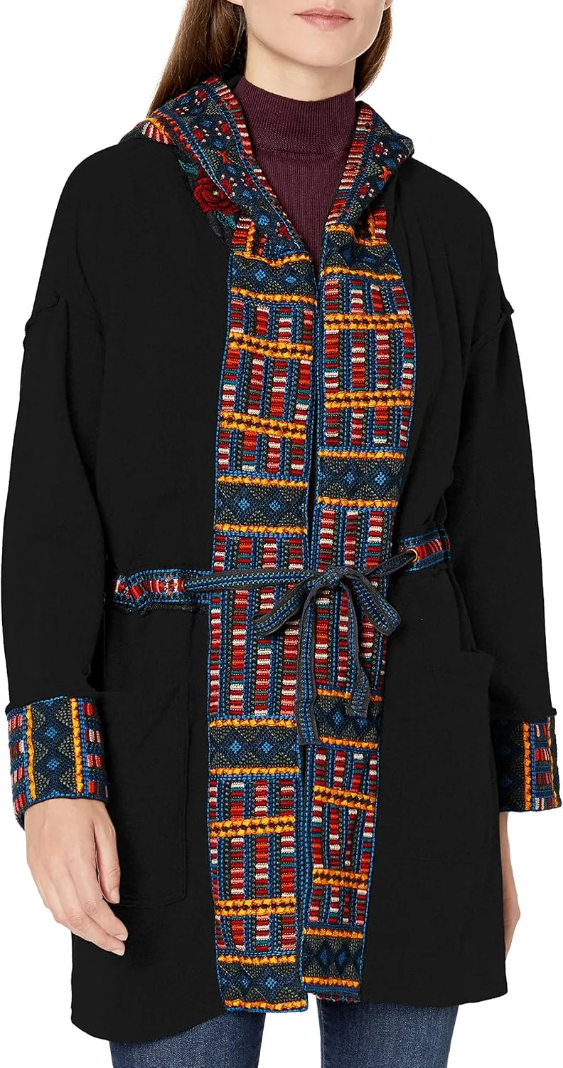 Women's Cotton Embroidered Hooded Coat