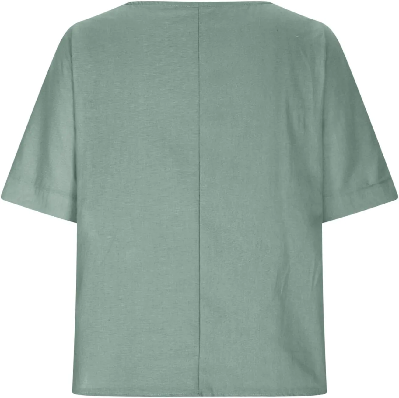 Womens Cotton Linen Shirts Casual Short Sleeve Blouses 2025 Trendy Loose Fit Crew Neck Solid Color Work Tops