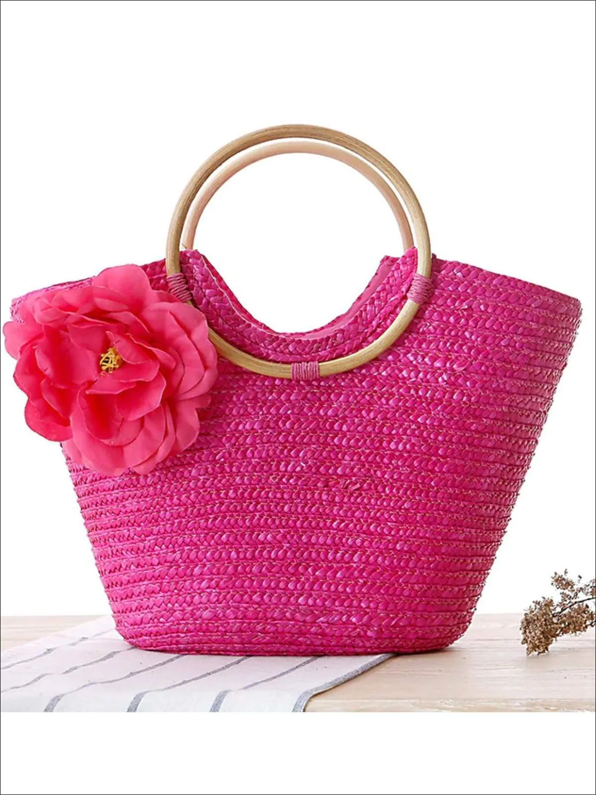 Women's Fashion Flower Embellished Bohemian Handbag