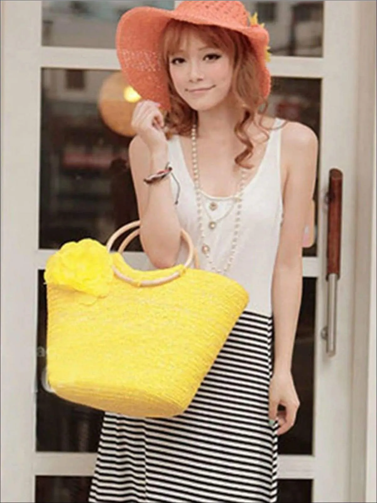 Women's Fashion Flower Embellished Bohemian Handbag