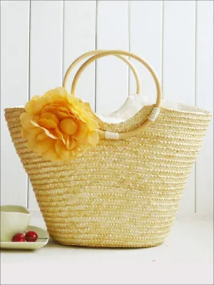 Women's Fashion Flower Embellished Bohemian Handbag