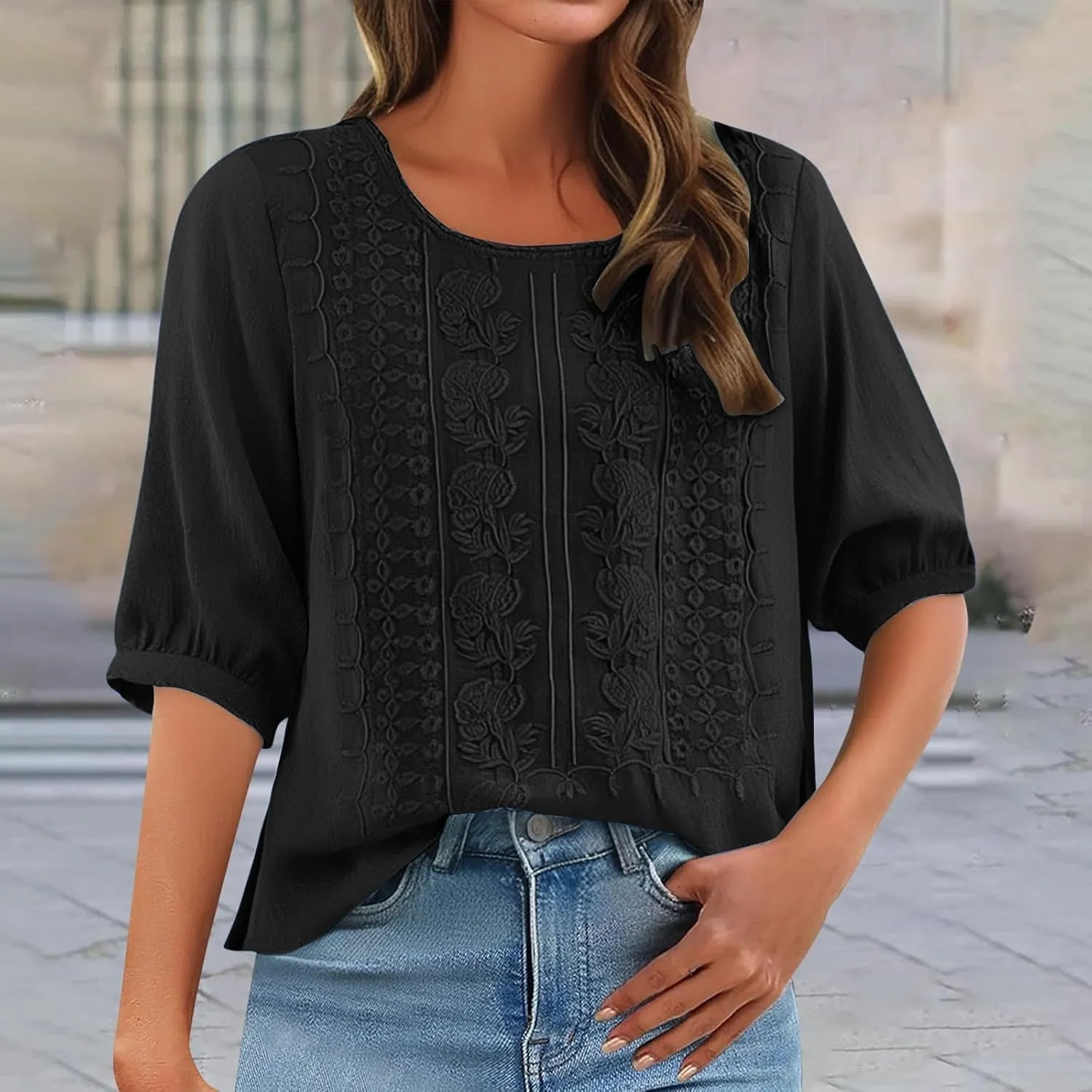 Women's Linen Blouse Tops Summer Shirts Loose Casual Work Tops Blouses Cotton Blouse Linen Shirt Roll Up Sleeve