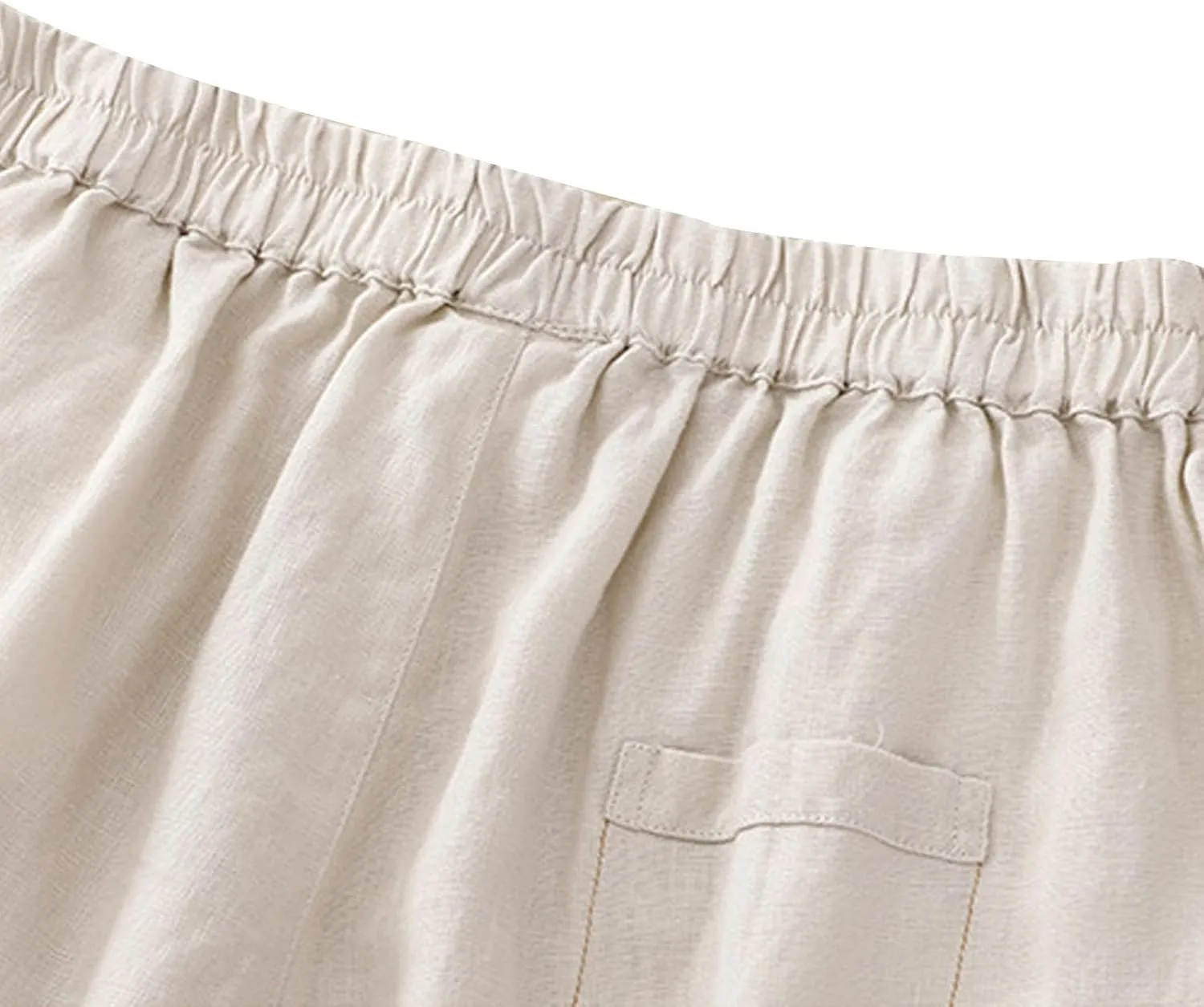 Women's Linen Shorts Ruffleed Elastic High Waisted Summer Casual Beach Vacation Shorts Summer Fashion 2025