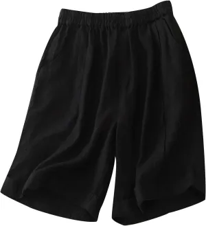 Women's Linen Shorts Ruffleed Elastic High Waisted Summer Casual Beach Vacation Shorts Summer Fashion 2025