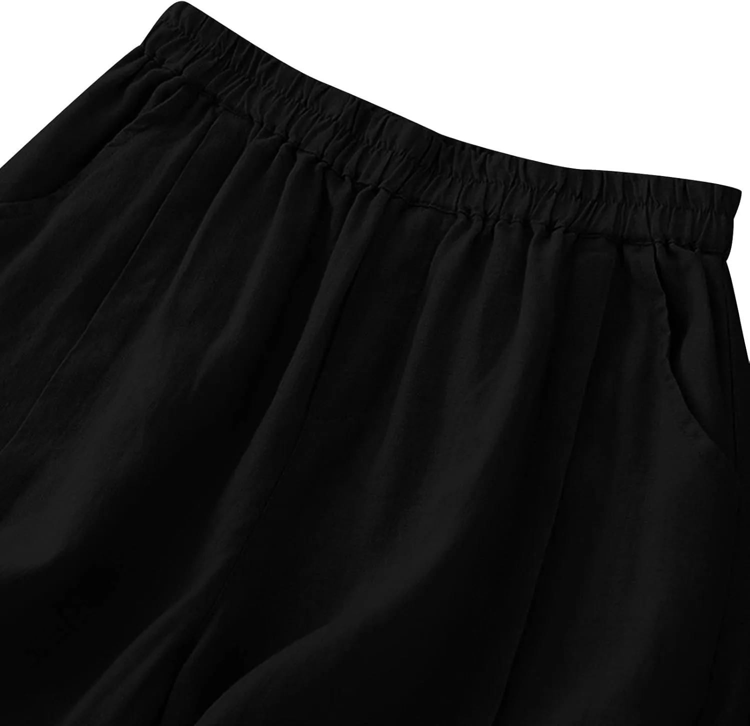 Women's Linen Shorts Ruffleed Elastic High Waisted Summer Casual Beach Vacation Shorts Summer Fashion 2025