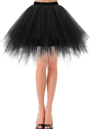 Women's Mini Tulle Skirt 1950s Vintage Adult Ballet Tutu Skater Skirt for Cosplay Party