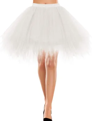 Women's Mini Tulle Skirt 1950s Vintage Adult Ballet Tutu Skater Skirt for Cosplay Party