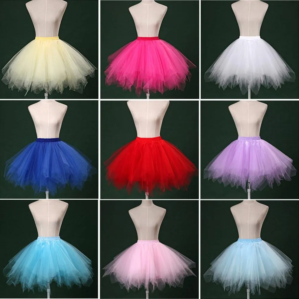 Women's Mini Tulle Skirt 1950s Vintage Adult Ballet Tutu Skater Skirt for Cosplay Party