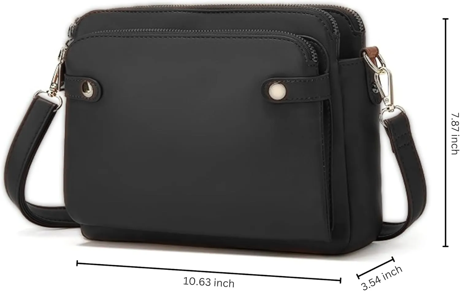 Women's PU Leather Three-Layer Crossbody Shoulder Bag - Stylish, Durable, Multi-Compartment Handbag for Everyday Use