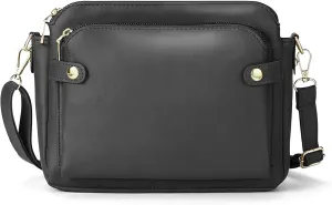 Women's PU Leather Three-Layer Crossbody Shoulder Bag - Stylish, Durable, Multi-Compartment Handbag for Everyday Use