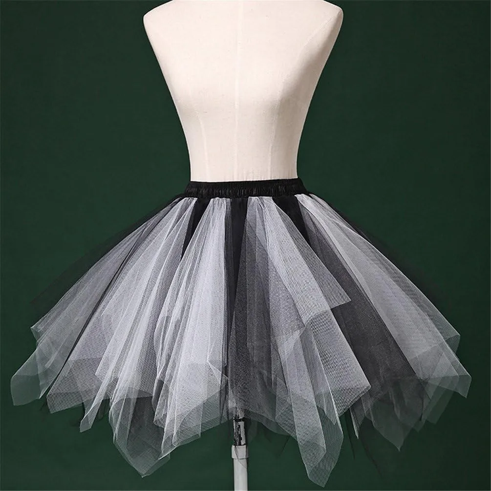 Womens Rainbow Puffy Tutu Layered Tulle Petticoat Skirt for Party