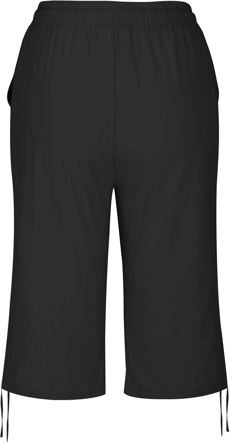 Womens Shorts 2025 Summer Fashion Linen Shorts Bermuda Knee Length Casual Loose Pants Workout Pants