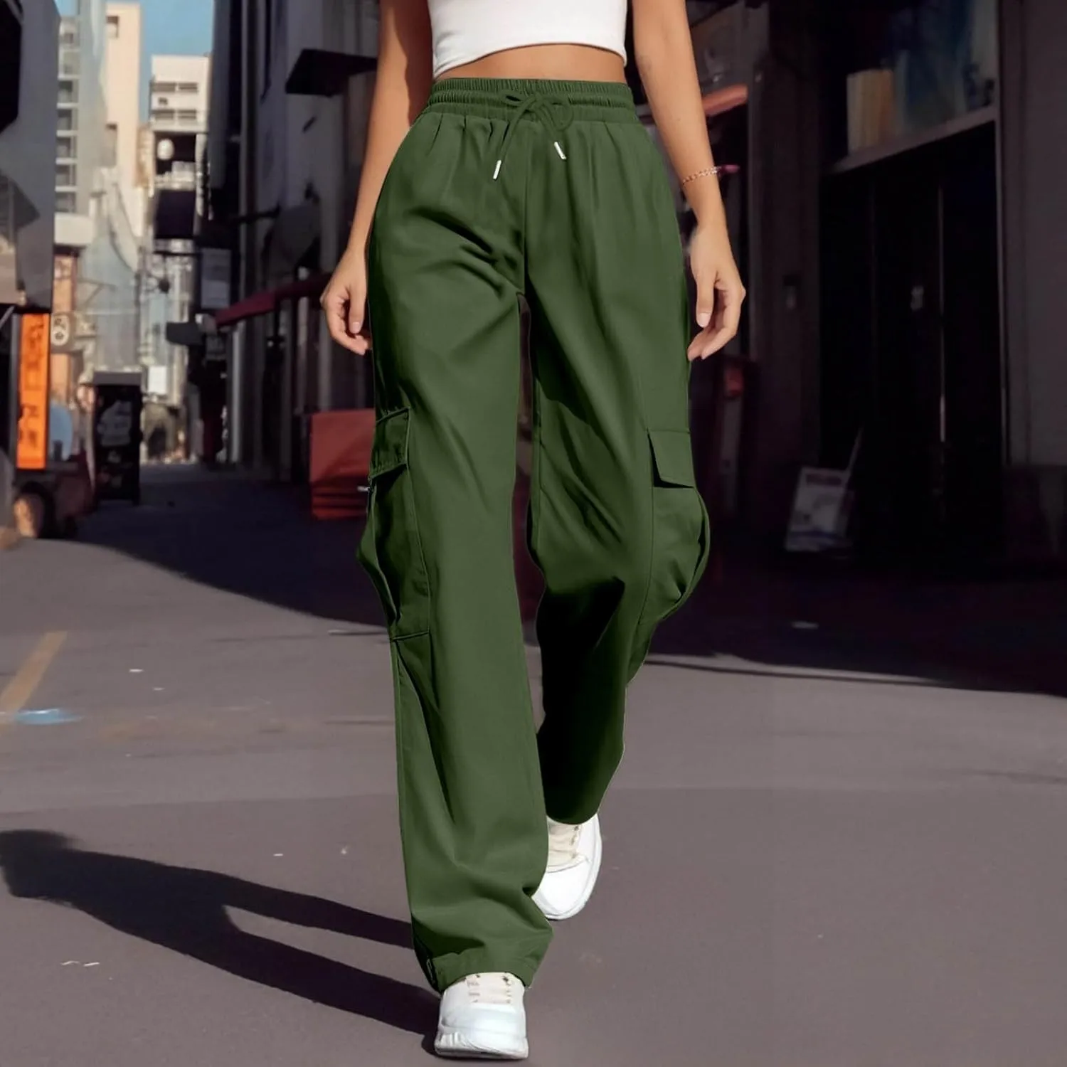Women's Straight Leg Pants Women's Straight Leg Pants Summer Floral Solid Long Palazzo Lounge Beach Trousers with Pocket