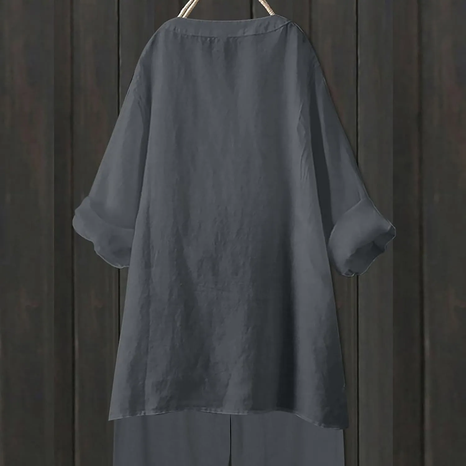 Womens Tops 2025 Button Down Blouse Long Sleeve Tunic Tops Plus Size Cotton Linen Shirts Vacation Beach Clothes