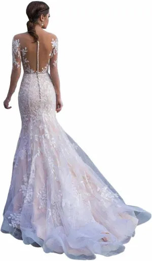 Women's Tulle Lace Beach Wedding Dresses for Bride 2024 Chiffon Boho/Bohemian Bridal Wedding Gown VT060Style4