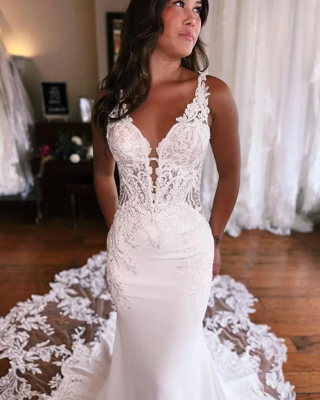 Women's Tulle Lace Beach Wedding Dresses for Bride 2025 Chiffon Boho/Bohemian Bridal Wedding Gown VT060Style13