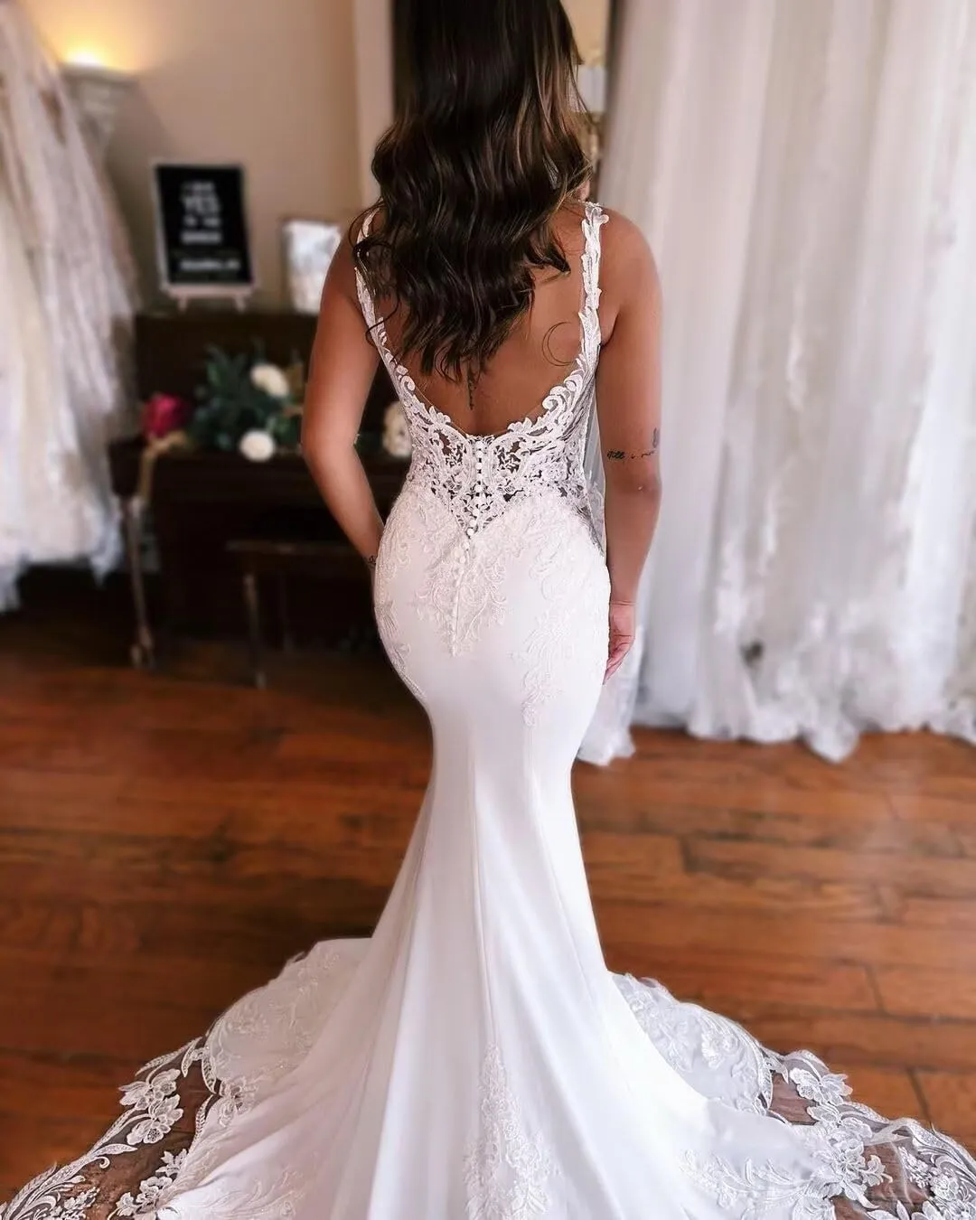 Women's Tulle Lace Beach Wedding Dresses for Bride 2025 Chiffon Boho/Bohemian Bridal Wedding Gown VT060Style13