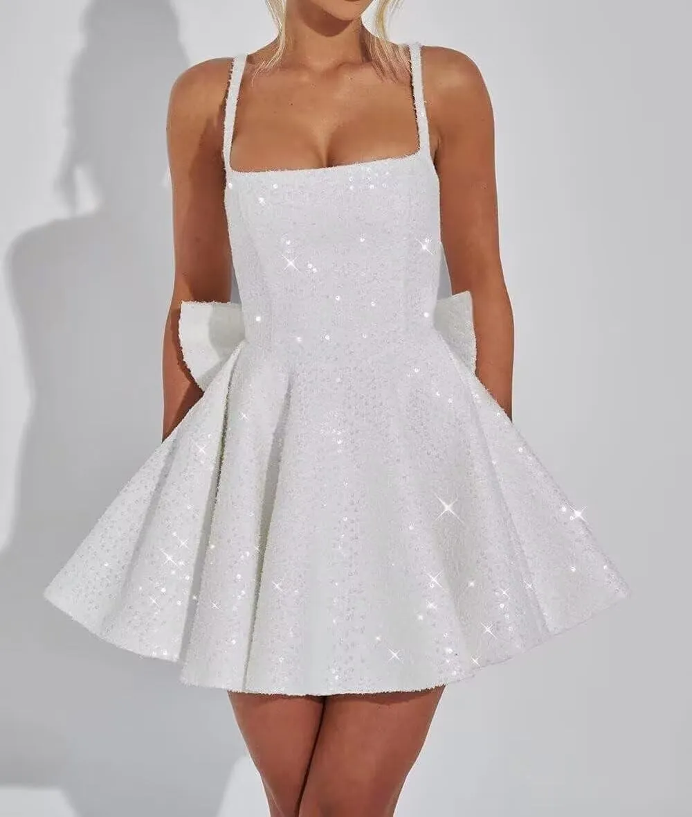 Women's Tulle Sequin Prom Dress A Line Short Cocktail Dress Mini Homecoming Dresses