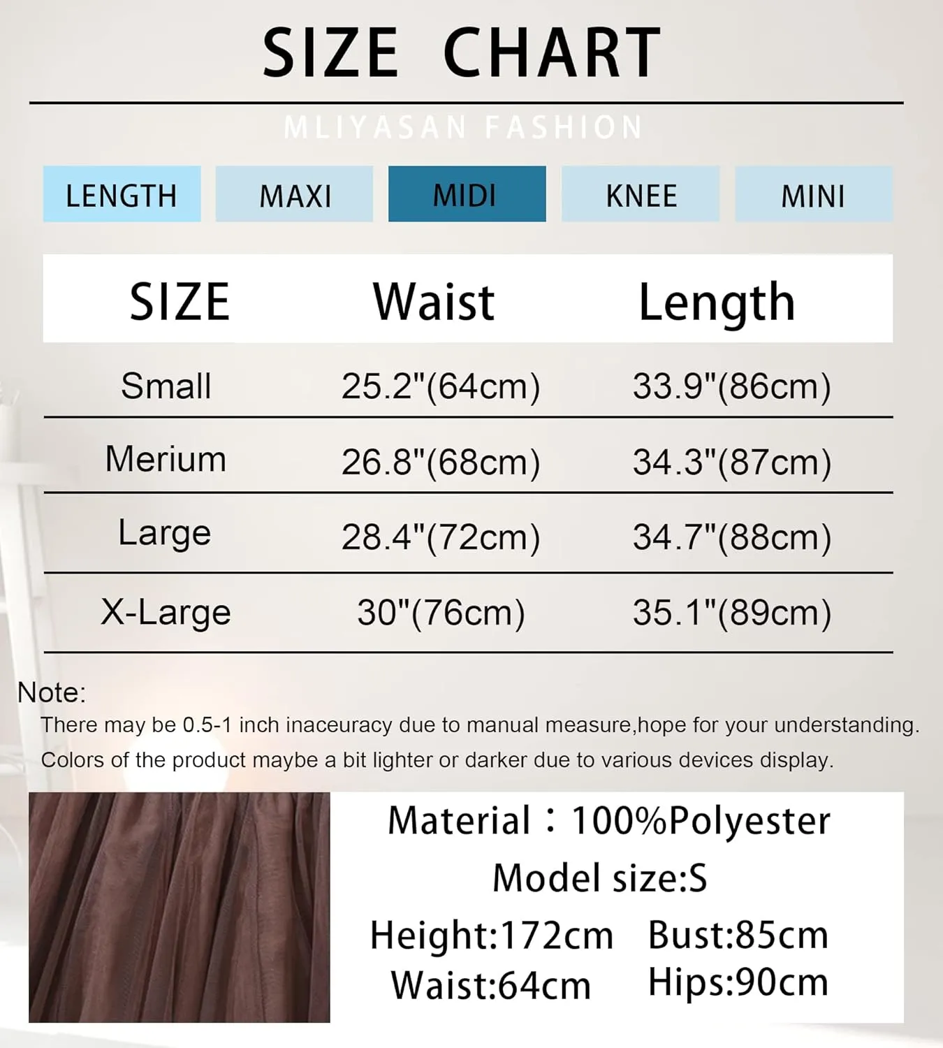 Women’s Tulle Skirts Midi Elastic High Waist Pleated Mesh Flowy A-Line Party Long Tutu Skirts…