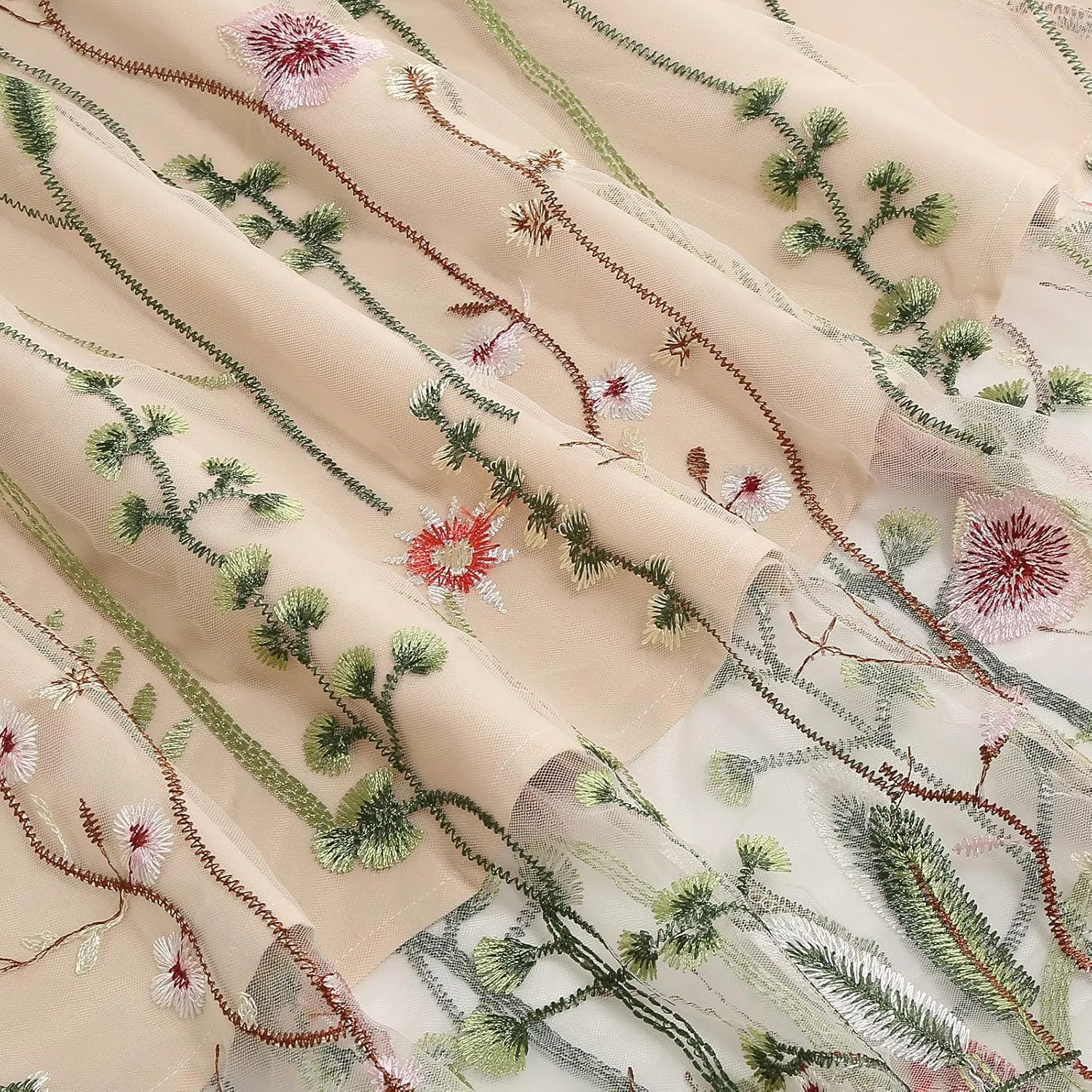 Women's Vintage Embroidery A-line Skirts 1950s Retro Layered Tulle Midi Ruffle Skirts 50s Swing Skirt